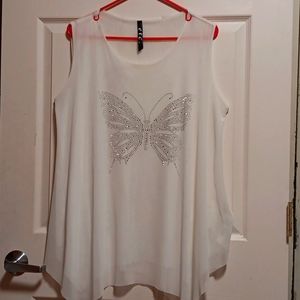 Lightweight Sleeveless Sequent butterfly shirt.